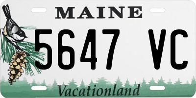 ME license plate 5647VC