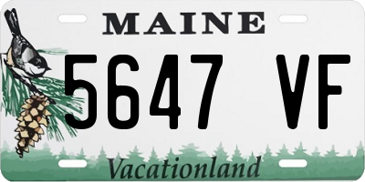 ME license plate 5647VF