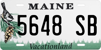 ME license plate 5648SB