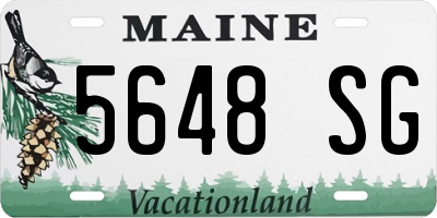 ME license plate 5648SG