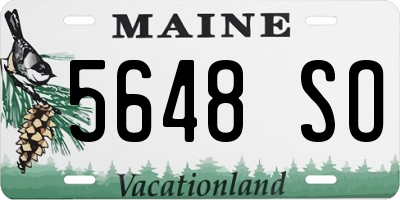 ME license plate 5648SO