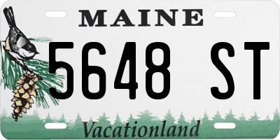 ME license plate 5648ST