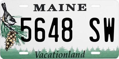 ME license plate 5648SW