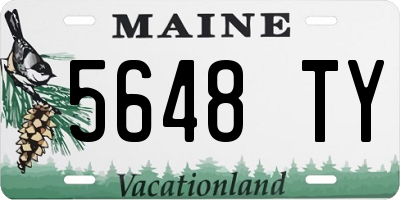 ME license plate 5648TY