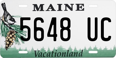 ME license plate 5648UC