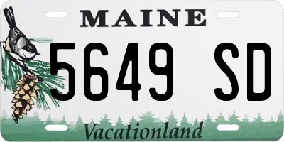 ME license plate 5649SD