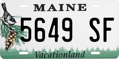 ME license plate 5649SF