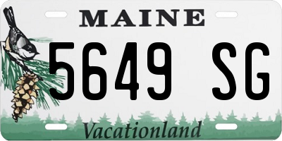 ME license plate 5649SG