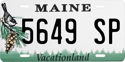 ME license plate 5649SP