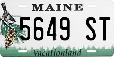 ME license plate 5649ST