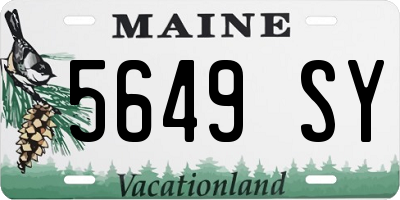 ME license plate 5649SY