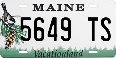 ME license plate 5649TS