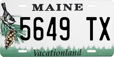 ME license plate 5649TX