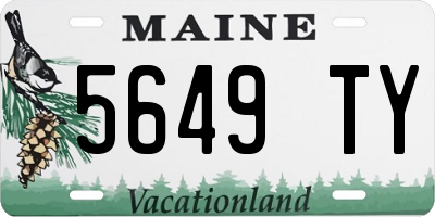 ME license plate 5649TY