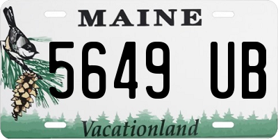 ME license plate 5649UB