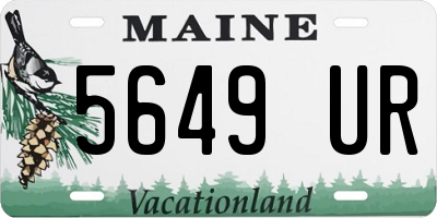 ME license plate 5649UR