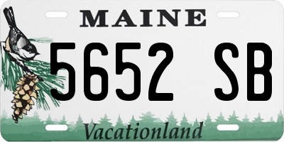 ME license plate 5652SB