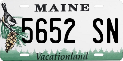 ME license plate 5652SN