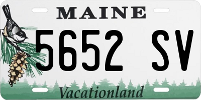 ME license plate 5652SV