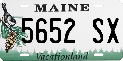 ME license plate 5652SX