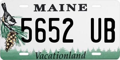 ME license plate 5652UB