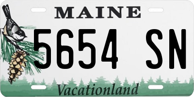 ME license plate 5654SN