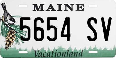 ME license plate 5654SV