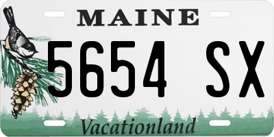 ME license plate 5654SX
