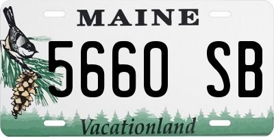 ME license plate 5660SB