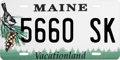 ME license plate 5660SK