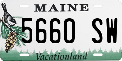 ME license plate 5660SW