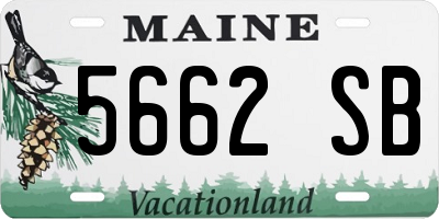 ME license plate 5662SB