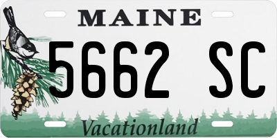ME license plate 5662SC