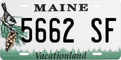 ME license plate 5662SF
