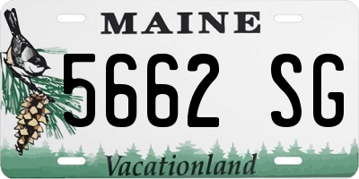 ME license plate 5662SG