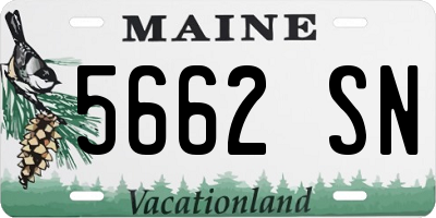 ME license plate 5662SN