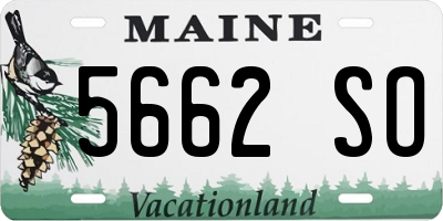 ME license plate 5662SO