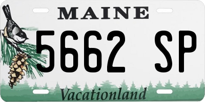 ME license plate 5662SP