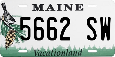ME license plate 5662SW