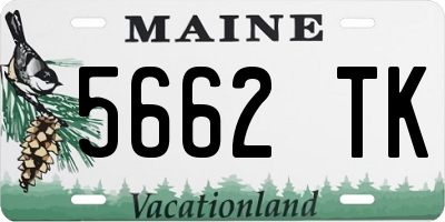 ME license plate 5662TK
