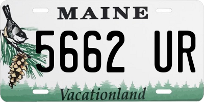 ME license plate 5662UR