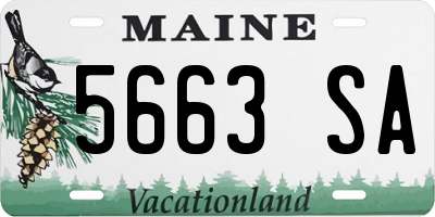 ME license plate 5663SA