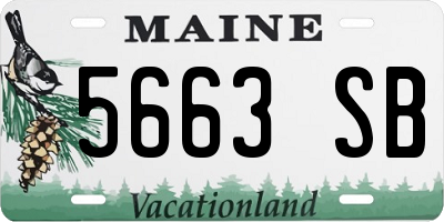 ME license plate 5663SB