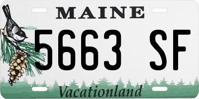ME license plate 5663SF