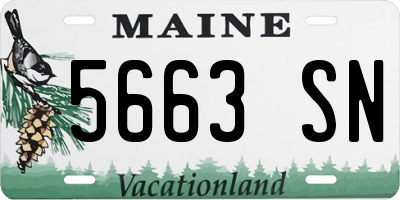ME license plate 5663SN