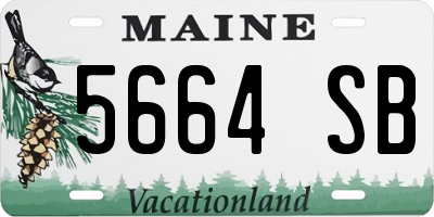 ME license plate 5664SB