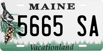 ME license plate 5665SA