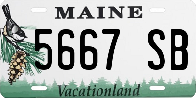 ME license plate 5667SB