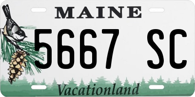 ME license plate 5667SC