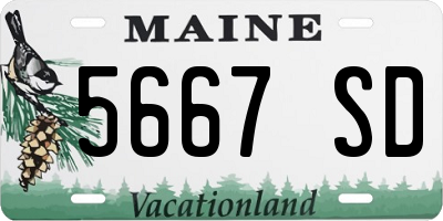 ME license plate 5667SD